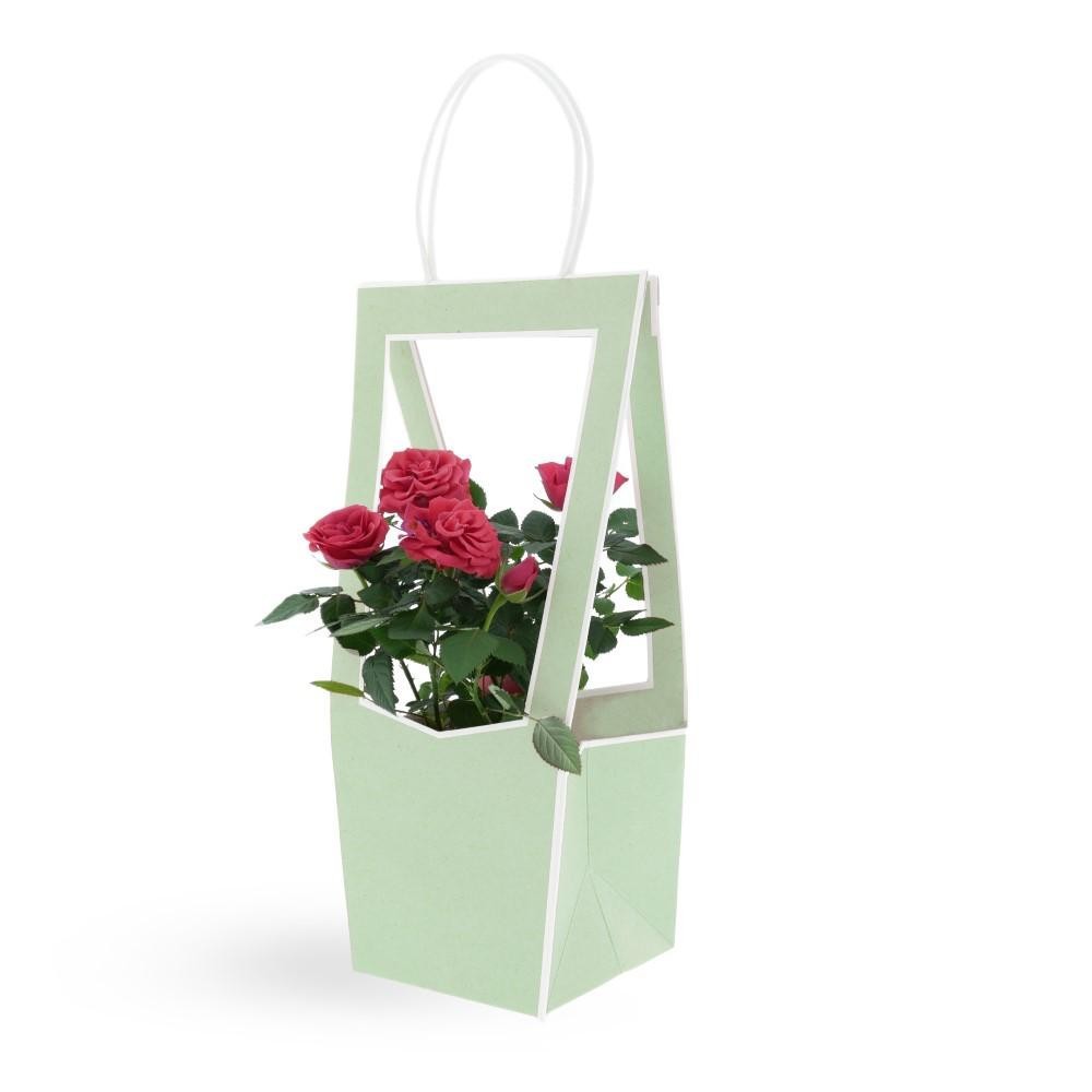 SHOPPER PORTAPIANTE PICCOLO VERDE SALVIA H35
